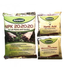 Katyayani N.P.K. 20:20:20 with 2 samples of Mix Micronutrients and Humic Acid (1 Kg x 20 Packets)